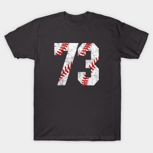 Vintage #73 Baseball Laces Baseball Mom Jersey Love Baseball T-Shirt
